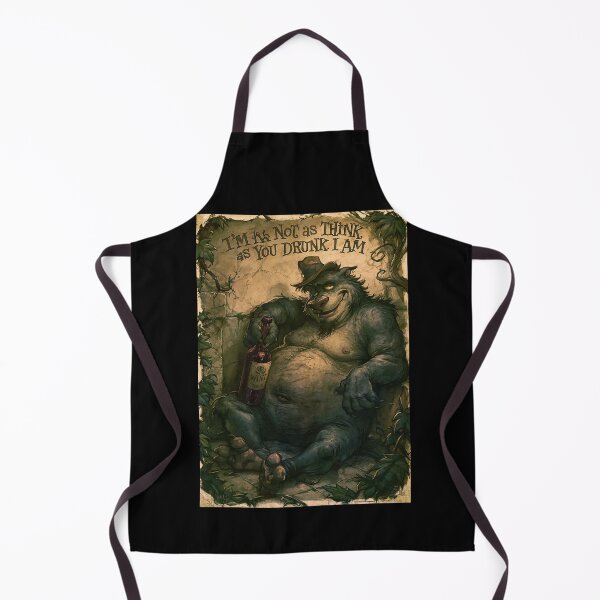 Item preview, Fat Drunk Bear in Hat Dark Vintage Art designed and sold by Piotrek0001.