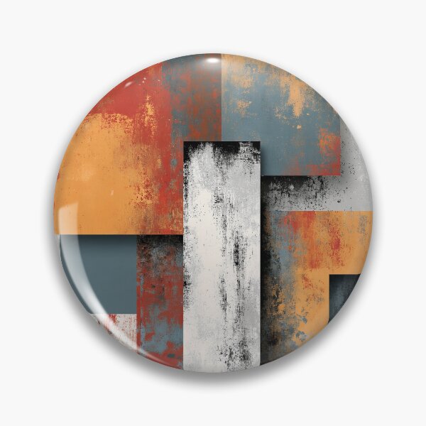 Item preview, Industrial Textured Geometric Abstract with Rust & Blue designed and sold by SlowRegardArt.