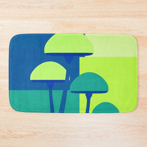 Item preview, Minimalist mushrooms on blue designed and sold by uunaa.