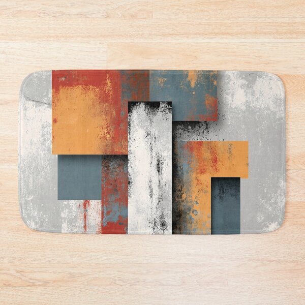 Item preview, Industrial Textured Geometric Abstract with Rust & Blue designed and sold by SlowRegardArt.