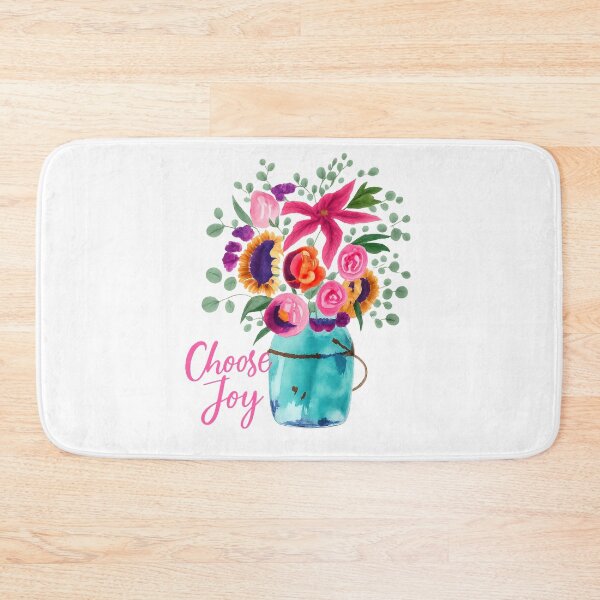Item preview, Choose Joy Floral Mason Jar Watercolor | Inspirational Christian Flower Art designed and sold by DIY by Daphne Co..