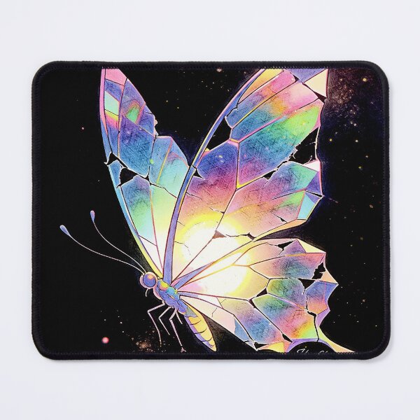 Item preview, Crystalline Psychedelic Butterfly - Iridescent Geometric Glass Art designed and sold by Hen-C-Art.