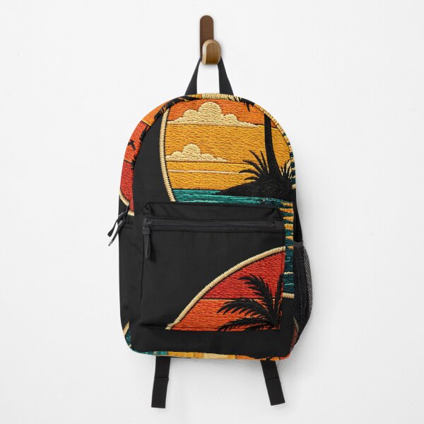 Item preview, Retro Beach Sunset Tropical Paradise Palm Trees Summer Vacation Coastal Aesthetic Vintage Ocean Landscape designed and sold by designstoriesMK.