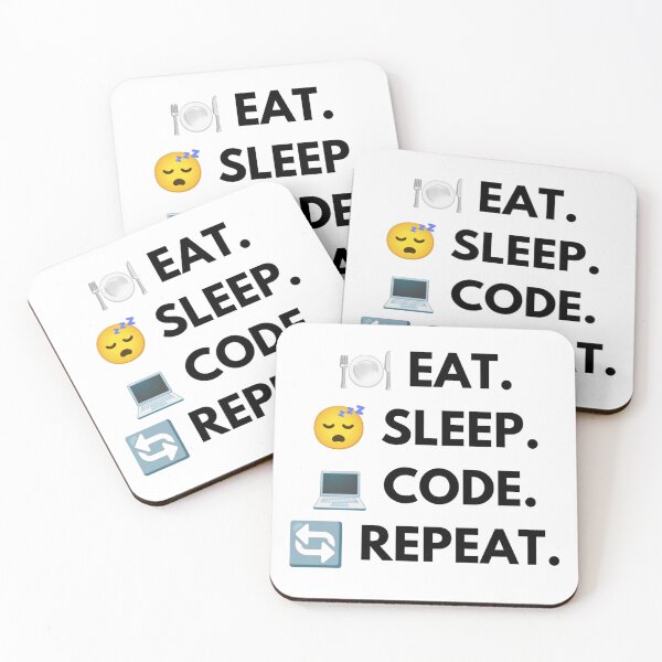 Item preview, Eat Sleep Code Repeat Funny Programmer Sticker designed and sold by AMOZUnique.