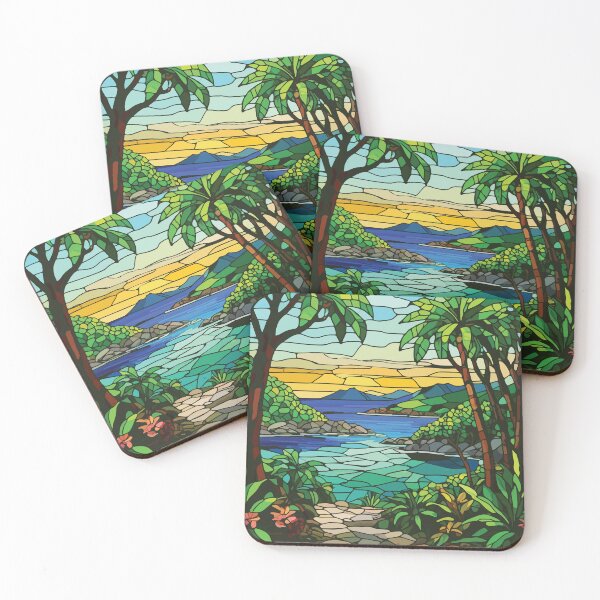 Item preview, Virgin Islands National Park Mosaic Landscape Art Print designed and sold by designmari.
