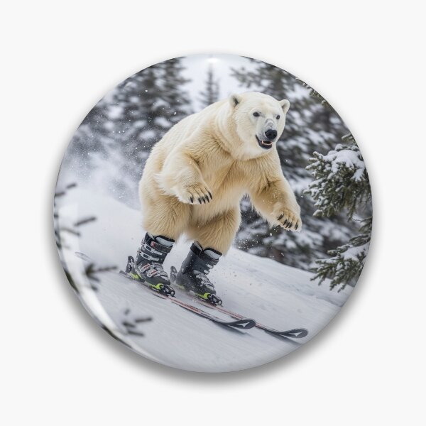 Item preview, Downhill Skiing Polar Bear designed and sold by Tridentulus.