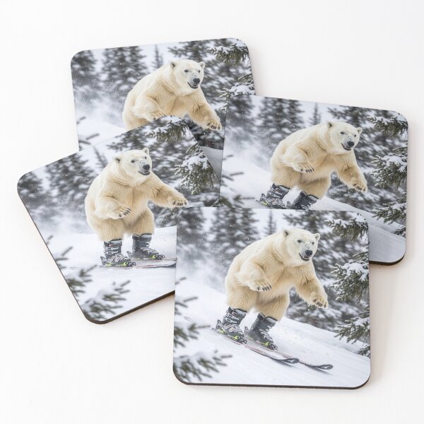 Item preview, Downhill Skiing Polar Bear designed and sold by Tridentulus.