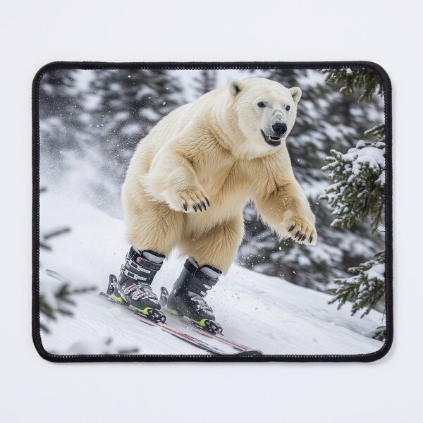 Item preview, Downhill Skiing Polar Bear designed and sold by Tridentulus.