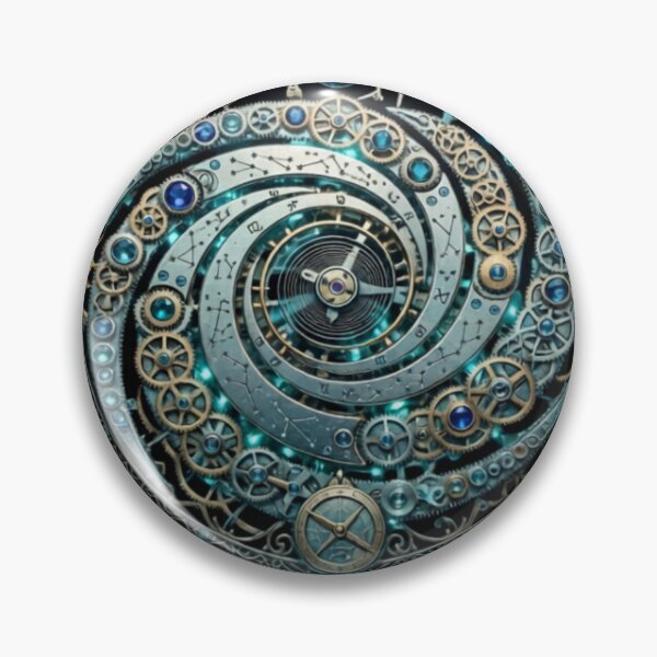 Item preview, Chrono Cosmic Clockwork - Celestial Astrolabe All-Over Vector Art designed and sold by dragon580.