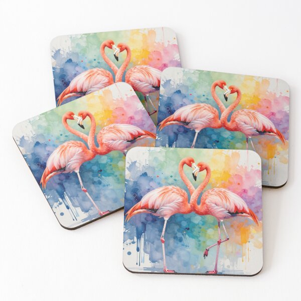Item preview, Flamingo Lovers Watercolor Splash designed and sold by RandomWalker.