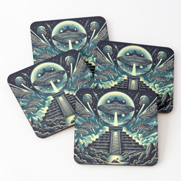 Item preview, UFOs Over Ancient Pyramids – Cosmic Encounter designed and sold by Dogandesighn.