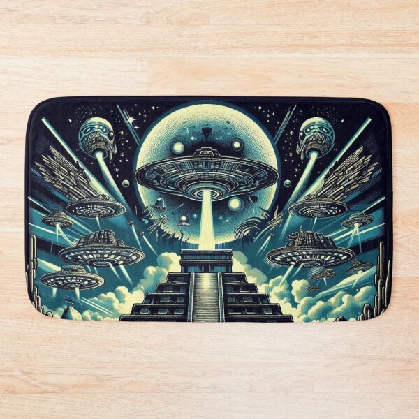 Item preview, UFOs Over Ancient Pyramids – Cosmic Encounter designed and sold by Dogandesighn.