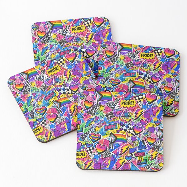 Item preview, 80s MTV Comic Stickers Pop Art Pride Pattern designed and sold by BeJolley.
