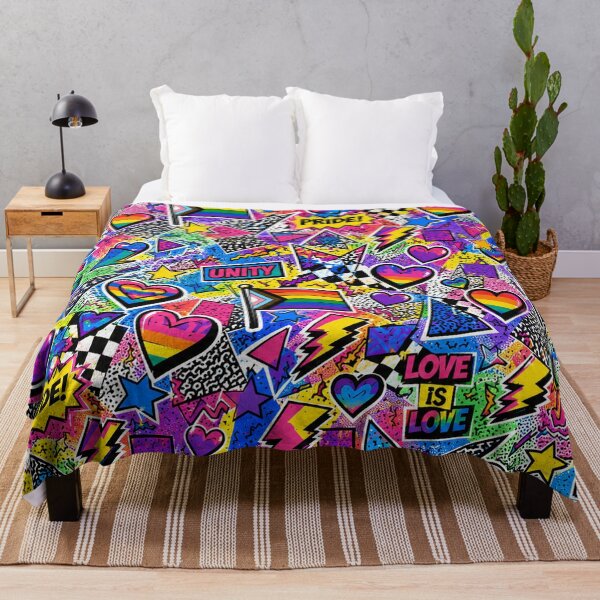 Item preview, 80s MTV Comic Stickers Pop Art Pride Pattern designed and sold by BeJolley.