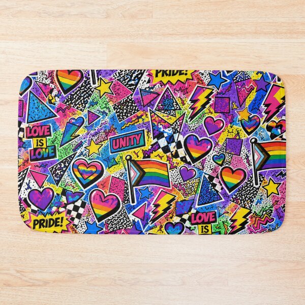 Item preview, 80s MTV Comic Stickers Pop Art Pride Pattern designed and sold by BeJolley.