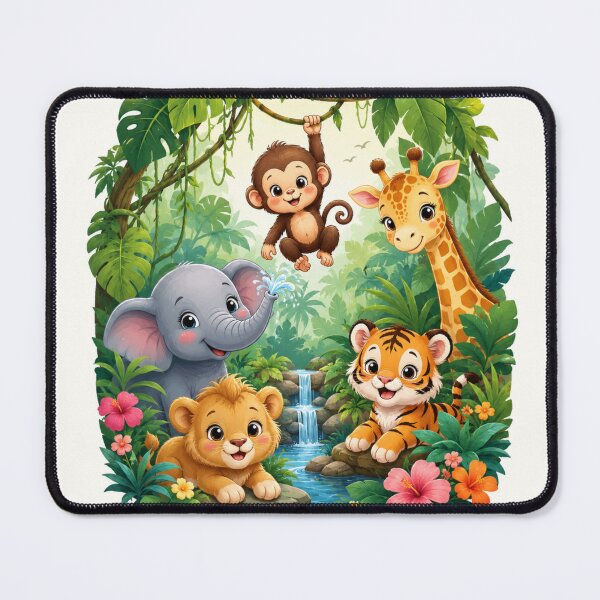 Item preview, Cute jungle Animal friends - baby safari cartoon illustration  designed and sold by urbanshop7.