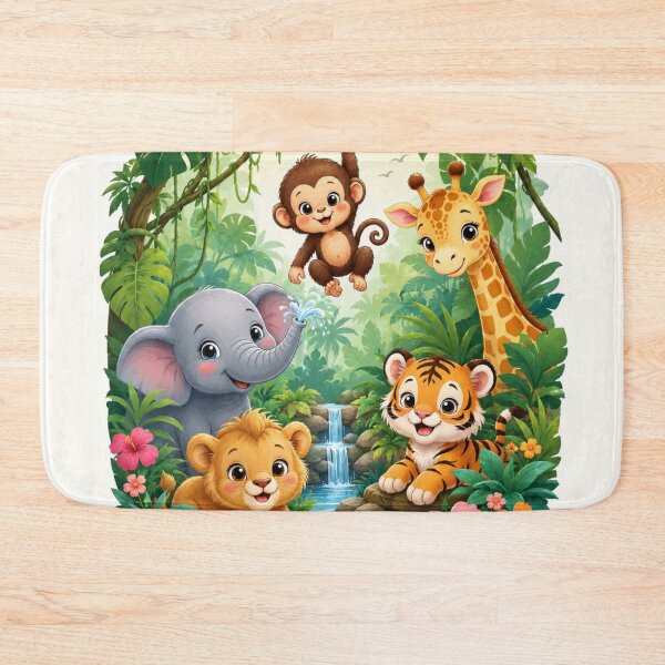 Item preview, Cute jungle Animal friends - baby safari cartoon illustration  designed and sold by urbanshop7.