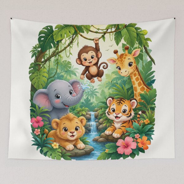 Item preview, Cute jungle Animal friends - baby safari cartoon illustration  designed and sold by urbanshop7.