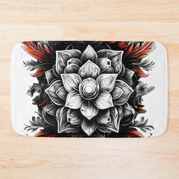 Item preview, floral decor tattoo digital artwork design bw ornament digital artwork dejco.art designed and sold by dejco.art.