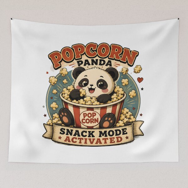 Item preview, Popcorn Panda - Snack Mode Activated Cute Kawaii Panda Popcorn Cartoon  designed and sold by Snackwear Apparel.