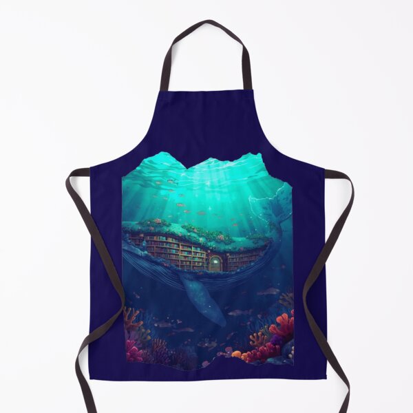 Item preview, Surreal Cosmic Sea Whale Library Magical Bookshelves Print designed and sold by Miheerala.