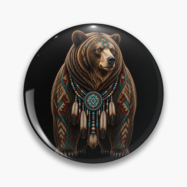 Item preview, Native Inspired Grizzly Bear Wildlife Art designed and sold by FREENATION2026.