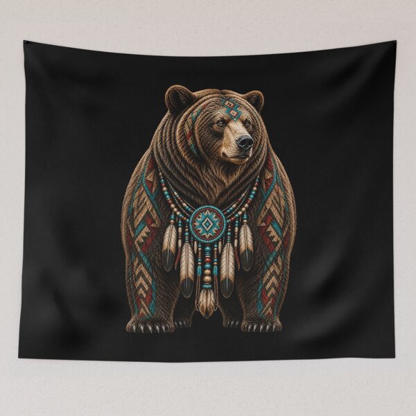 Item preview, Native Inspired Grizzly Bear Wildlife Art designed and sold by FREENATION2026.