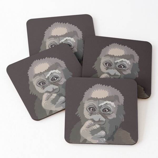 Item preview, Baby Gorilla Illustration Cute Gorilla Art Primate Wildlife Animal Lover Zoo Keeper Design designed and sold by PrettylittlepastelUk.