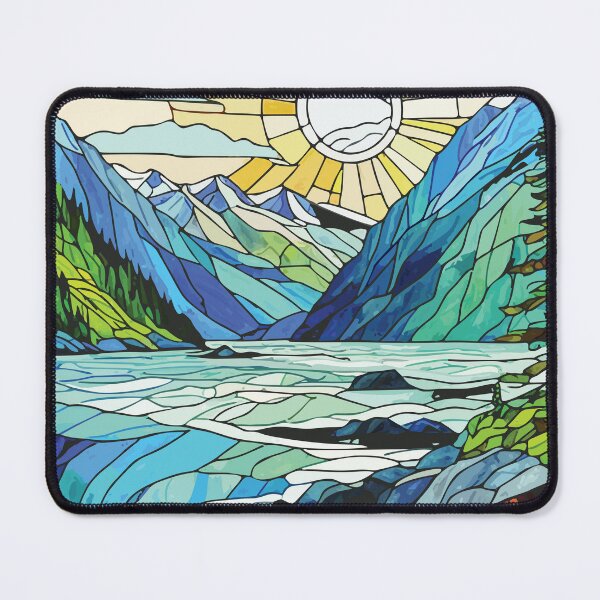 Item preview, Kenai Fjords National Park Mosaic Landscape Art Print designed and sold by designmari.
