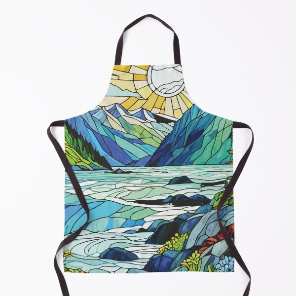 Item preview, Kenai Fjords National Park Mosaic Landscape Art Print designed and sold by designmari.