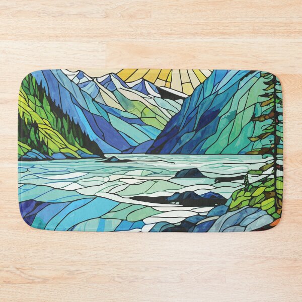 Item preview, Kenai Fjords National Park Mosaic Landscape Art Print designed and sold by designmari.