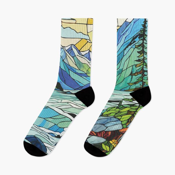 Item preview, Kenai Fjords National Park Mosaic Landscape Art Print designed and sold by designmari.