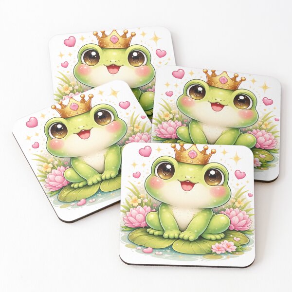Item preview, Cute Frog Prince with Golden Crown Watercolor Illustration designed and sold by Seculinator.