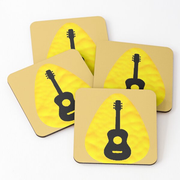 Item preview, Yellow Guitar Pick Acoustic Silhouette designed and sold by AstronautMerch.