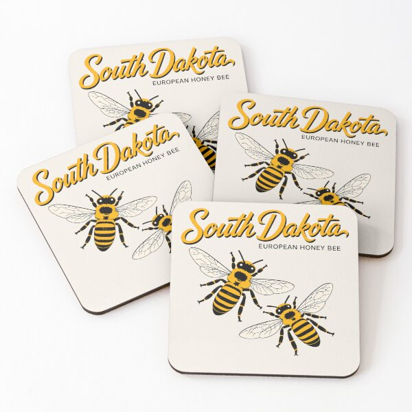 Item preview, South Dakota European Honey Bee Vintage State Insect Poster designed and sold by The-Drip-Studio.