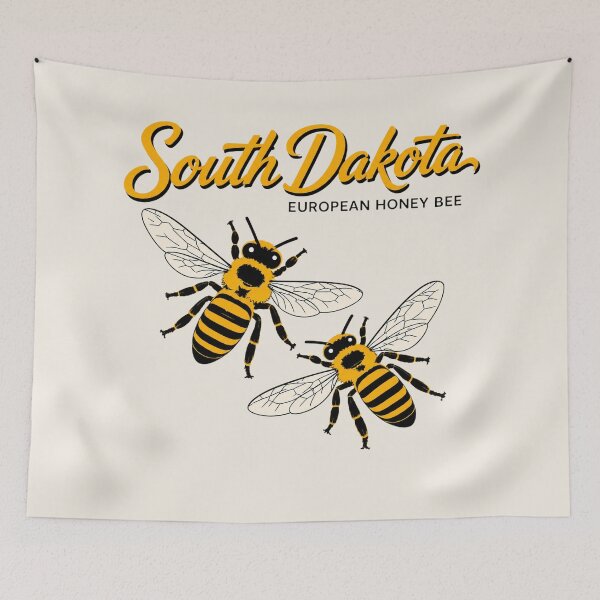 Item preview, South Dakota European Honey Bee Vintage State Insect Poster designed and sold by The-Drip-Studio.