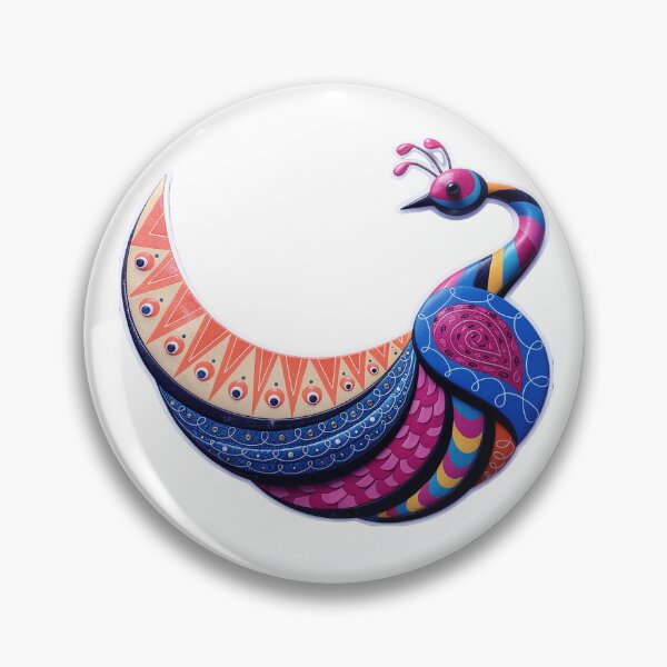 Item preview, Vibrant Colorful Peacock Folk Art Decorative Vinyl Wall Sticker Home Décor designed and sold by ARTCREATESHOP.