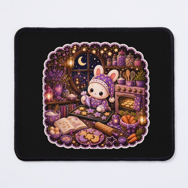 Item preview, Cute Bunny Baking Cookies at Night – Kawaii Cottagecore Bakery Aesthetic designed and sold by ALH Apparel.