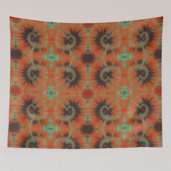 Item preview, Orange and green tie dye pattern designed and sold by SweetLilith.