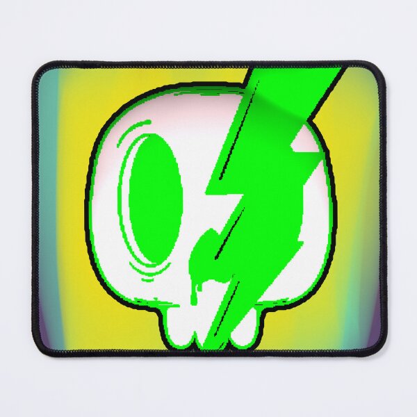 Item preview, Spooky Kawaii Neon Green Lightning Skull designed and sold by AstronautMerch.