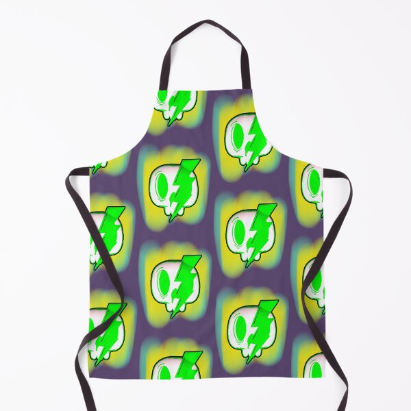 Item preview, Spooky Kawaii Neon Green Lightning Skull designed and sold by AstronautMerch.