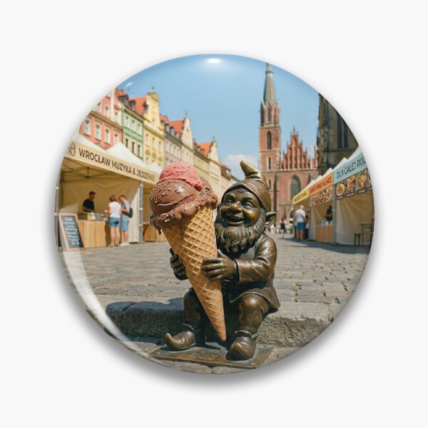 Item preview, Thinking of Wroclaw - Gnome With Ice Cream Cone designed and sold by Purrfecta.