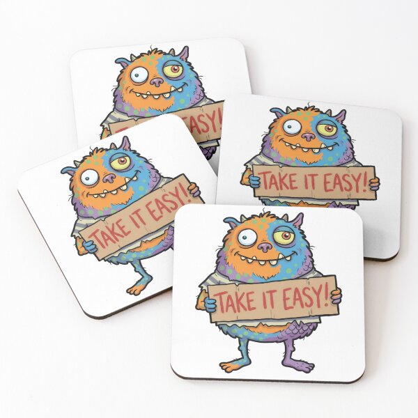 Item preview, Take It Easy Funny Colorful Cartoon Monster Sign designed and sold by puzzell.