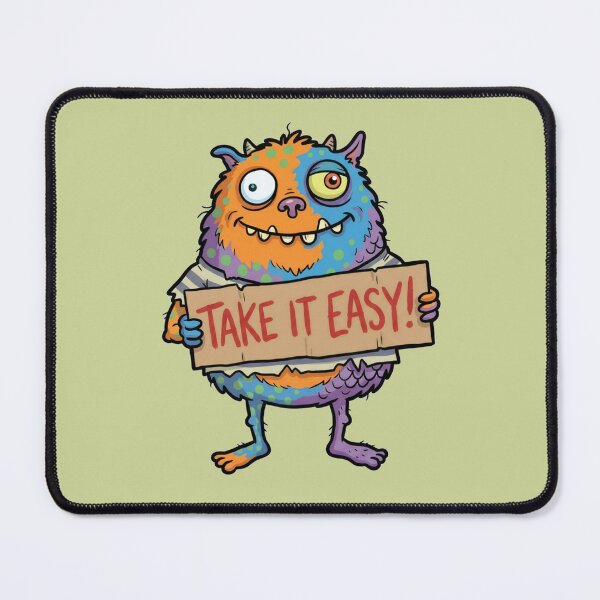 Item preview, Take It Easy Funny Colorful Cartoon Monster Sign designed and sold by puzzell.