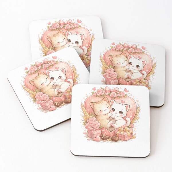 Item preview, Cute Valentine Cats in Love Heart Gift Box Watercolor designed and sold by Seculinator.