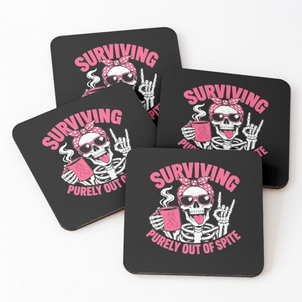 Item preview, Surviving Purely Out of Spite Funny Breast Cancer Skeleton designed and sold by clothesy7.