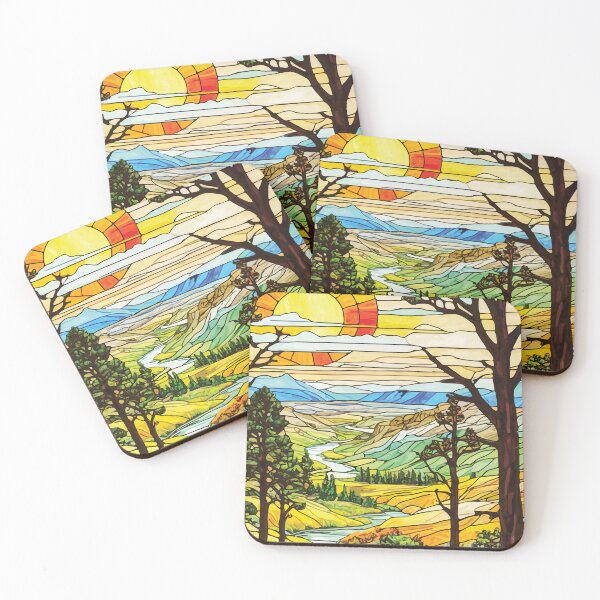 Item preview, Theodore Roosevelt National Park Mosaic Landscape Art Print designed and sold by designmari.