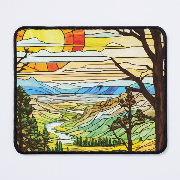 Item preview, Theodore Roosevelt National Park Mosaic Landscape Art Print designed and sold by designmari.