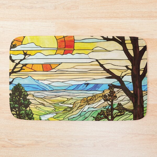 Item preview, Theodore Roosevelt National Park Mosaic Landscape Art Print designed and sold by designmari.