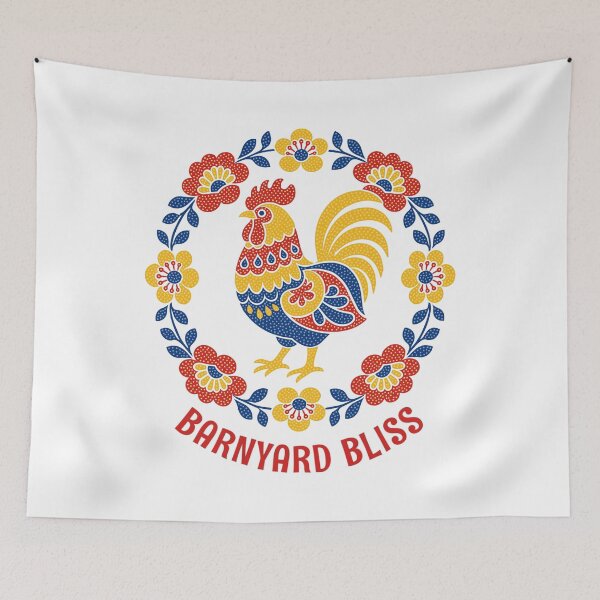 Item preview, Barnyard Bliss Folk Art Rooster Country Life designed and sold by AntiqueImages.